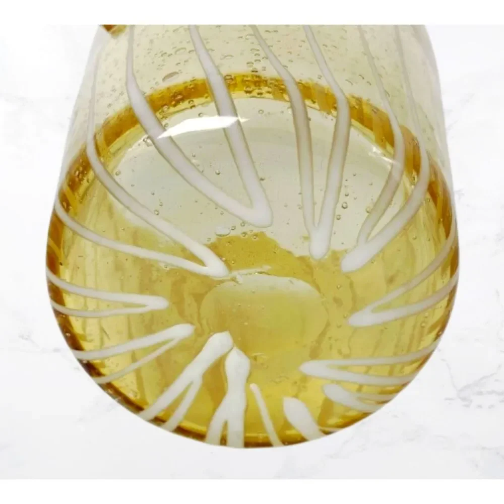 Vintage Venini for Disaronno Murano Hand-Blown Amber Glass Striped Ice Bucket